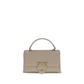 Pinko Beige Calf Leather Bos Taurus Womens Handbag