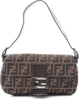 Fendi Borsa a mano Bamma in tela - Marrone