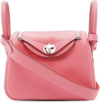 Hermès Borsa a tracolla Lindy 26 mini in pelle Taurillon Clemence 2024 - Rosa