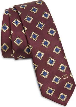 Valentino Foulard Silk Jacquard Tie in Dark Red at Nordstrom