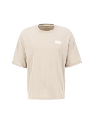 Alpha Industries T-Shirt ALPHA INDUSTRIES Organics OS Roll-Up T-Shirt, Herren, Gr. XS, beige (organic beige), Obermaterial: 100% Baumwolle, Shirts T-Shirt