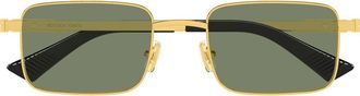 Bottega Veneta 53mm Rectangular Sunglasses in Gold at Nordstrom