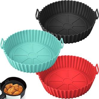 OEM Bandejas De Silicona De 3 Piezas, Moldes De Silicona Para Freidora De Aire, Sin Bpa, Reutilizables, Alternativa Papel Hornear, Resistente Calor