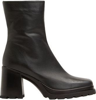 8 by YOOX LEATHER SQUARE TOE ANKLE BOOTS