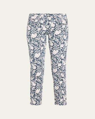 R13 Floral Boy Straight Cropped Jeans
