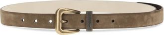 Brunello Cucinelli Brown Monili Embellished Buckle Belt