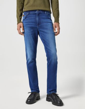 Wrangler 5-Pocket-Jeans WRANGLER TEXAS SLIM FREE TO STRETCH, Herren, Gr. 31, L&auml;nge 32, blau (blau jam), Denim/Jeans, Obermaterial: 94% Baumwolle, 5% Elastomult