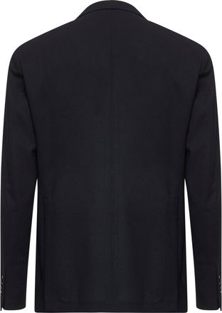 Tagliatore Mens Blue Stretch Virgin Wool Blazer Jacket