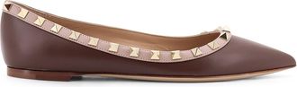 Valentino Garavani Rockstud Leather Ballerinas-Donna