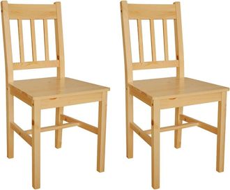vidaXL Sillas De Comedor 2 Unidades Madera De Pino Vidaxl