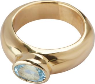 Argento Vivo Oval Stone Chunky Ring in Gold /blue Topaz at Nordstrom, Size 5