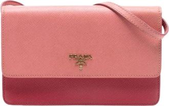 Prada Pre-owned Cross Body Bags, female, Pink, Size: ONE SIZE Pre-owned Wallet on Strap