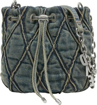 Diesel Bucket Bags, female, Blue, Size: ONE SIZE Charm-D Bucket S