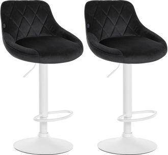 Clp Clp - Set De 2 Taburetes Lazio En Terciopelo Negro Blanco