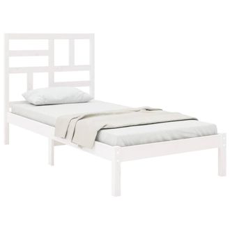 Berkfield Home Beautiful Bed Frame White Solid Wood 100x200 cm