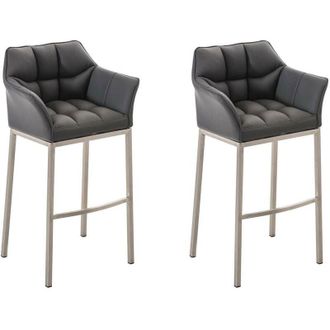 Clp Clp - Set De 2 Taburetes Damaso Gris Acero Inoxidable