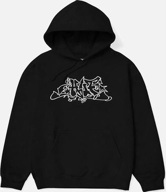 HUF Mens HUF Outlines Black Hoodie - Size: 42
