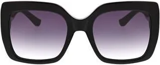 Oscar De La Renta 53mm Extreme Square Large Glam Sunglasses in Black at Nordstrom Rack