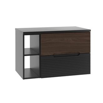 Petits Meubles Mueble bajo lavabo 80cm paneles de melamina y mdf negro y madera
