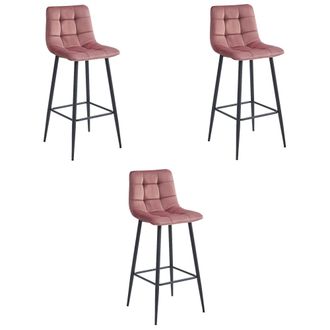 OEM Taburete Arceto - Terciopelo Rosa Oscuro / Patas Negras X 3