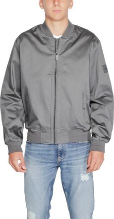 Calvin Klein Mens Bomber Jacketsolidka0ka00237 - Grey Cotton - Size EU 48 (Mens)