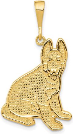 Diamond2Deal 14k Yellow Gold German Shepherd Pendant