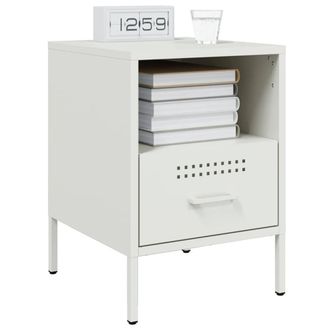 Berkfield Home Sturdy Bedside Cabinets 2 pcs White 36x39x50.5 cm Steel