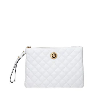 Versace Blue Leather Clutch Womens Bag