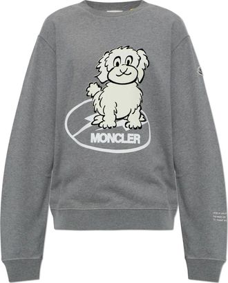 Moncler Crewneck Sweatshirt - Heren - Sweatshirts - Grijs - L - Katoen - Hoodies & sweatvesten