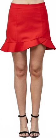 Fate Flounce Hem Mini Skirt In Red