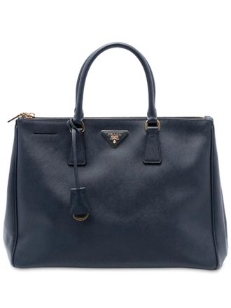 Prada 2013-2025 Large Saffiano Lux Galleria Double Zip Tote satchel - Blue