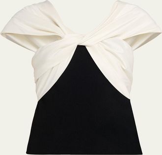 SIMKHAI Celiana Combo Off-The-Shoulder Top