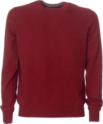 Gran Sasso Trui met ronde hals - Heren - Ronde hals truien - Rood - L - Kasjmier - Truien & Vesten