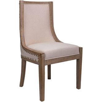 Wanderlust Deco Silla De Madera Tapizada Color Crema 54x59x50/97