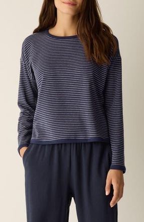 Eileen Fisher Stripe Long Sleeve Top in Ink at Nordstrom Rack, Size X-Large
