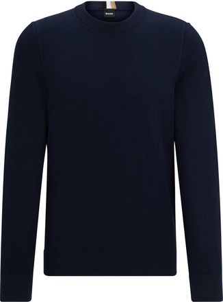 HUGO BOSS Mens Ecaio P Knitted Jumper in Dark Blue - Size X-Large