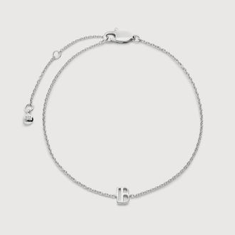Monica Vinader Sterling Silver Initial B Chain Bracelet