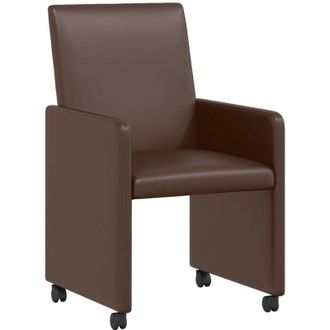 vidaXL Dining Chairs with Wheels 2 pcs Brown 57 x 66 x 94 cm vidaXL