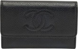 Chanel Pre-owned Vintage Portemonnee - Dames - Vintage Accessoires - Zwart - ONE Size - Leer - Vintage