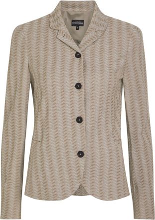 Emporio Armani Chevron-knit Cotton-blend Jacket - Beige - 48 (UK16 / XL)