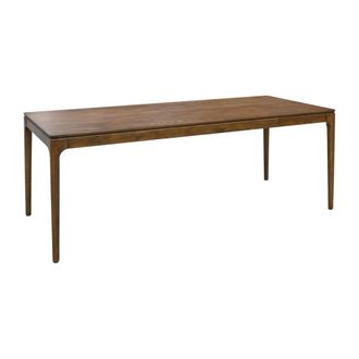 Sweeek Mesa de comedor hevea y fresno, 8 plazas, nogal