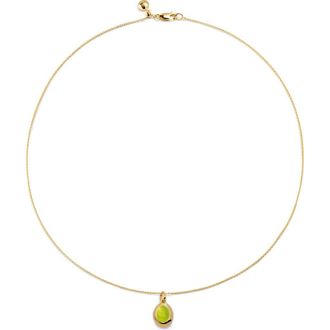 Monica Vinader Birthstone Locket Necklace in 18Ct Gold Vermeil /Peridot at Nordstrom