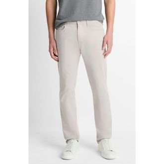 Vince Dylan Slim Fit Peached Stretch Cotton Pants in Silvermoon at Nordstrom, Size 33 X