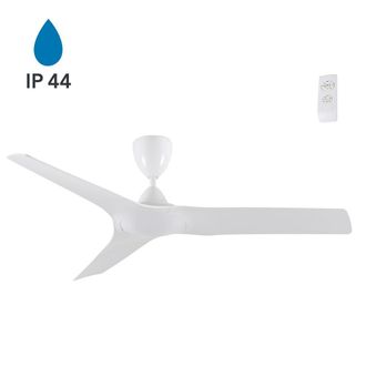 Wonderlamp Ventilador de techo exterior blanco con mando resistente al agua ip44
