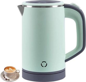 No Brand Hervidor El&eacute;ctrico Verde Menta De 800 Ml Con Interior De Acero Inoxidable 304, Doble Pared Y Cable Retr&aacute;ctil - 600 W, Ebullici&oacute;n R&aacute;pida Para Llevar