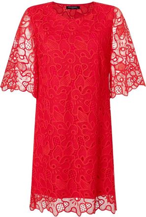 Ana Alcazar Kleedjes, Dames, Rood, S, Rode Kant Jurk Zafora