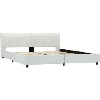 vidaXL Estructura De Cama De Cuero Sint&eacute;tico Blanco 160x200 Cm Vidaxl