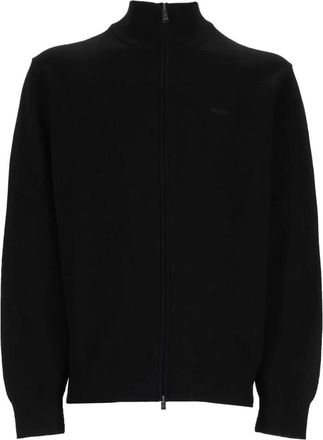 HUGO BOSS Trui met mocknek en volledige rits - Heren - Truien - Zwart - Maat: 2XL