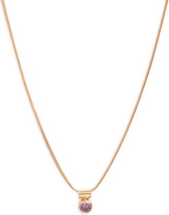 Set & Stones Ellie Birthstone Pendant Necklace in Gold /February at Nordstrom