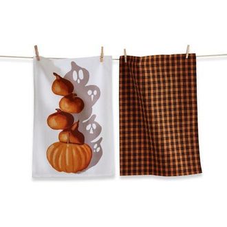 Tag Pumpkin Shadow Dishtowel Set of 2 Halloween Kitchen Towels in Multicolored at Nordstrom